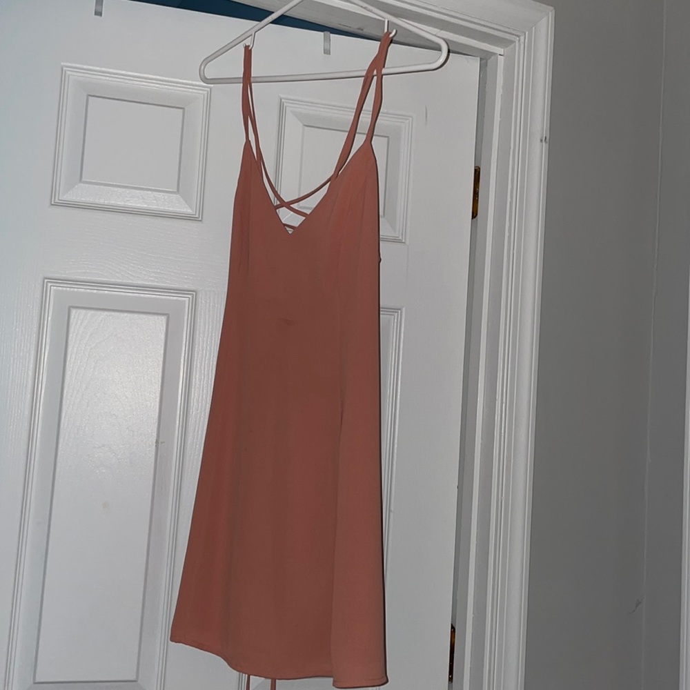 Salmon colored cocktail dress- size small